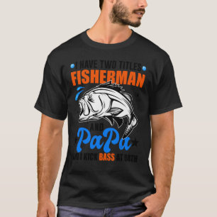 T-shirt J'ai Deux Titres Pêcheur Et Papa Pêche à la Bass