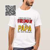 T-shirt J'ai deux titres pompier et papa
