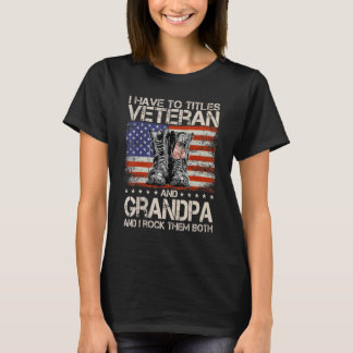 T-shirt J'Ai Deux Titres Vétérinaire Et Grand-Père Et Je R