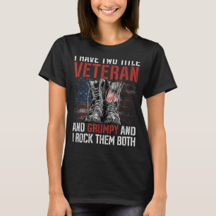 T-shirt J'ai deux titres Vétérinaire et Grumpy Fière de la