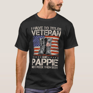 T-shirt J'Ai Deux Titres Vétérinaire Et Pappie Et Je Rock 