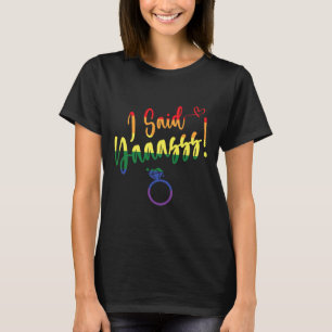 T-shirt J'Ai Dit Oui Gay Lgbtq Pride Rainbow Groom Bachelo