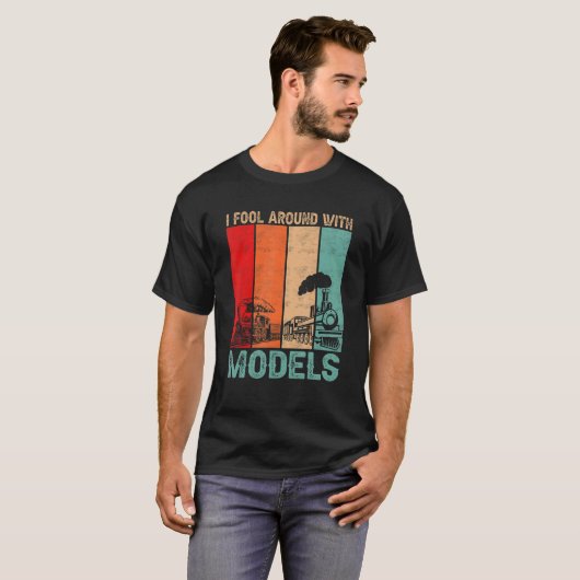 T-shirt J'Ai Du Mal Avec Des Modèles Retro Train Trainspot (Devant entier)
