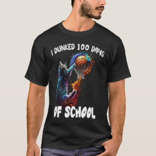 T-shirt J'ai Dunké 100 Jours D'école Chat Basket 100Jours