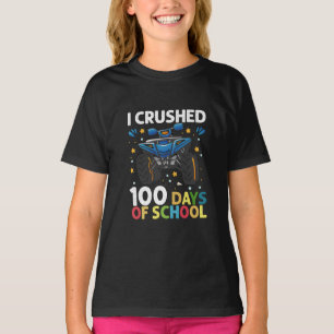 T-shirt J'ai écrasé 100 jours de camion monstre de l'école
