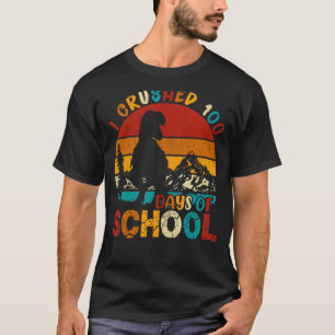 T-shirt J'Ai Écrasé 100 Jours De Dinosaure Scolaire Rex Bo