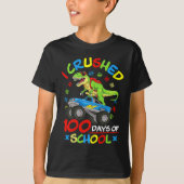 T-shirt J'Ai Écrasé 100 Jours De Garçons Scolaires Monster (Devant)