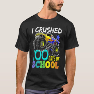 T-shirt J'Ai Écrasé 100 Jours De Garçons Scolaires Monster