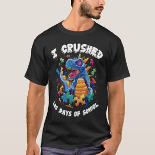 T-shirt J'ai écrasé 100 jours de l'école Dinosaur Puzzle g