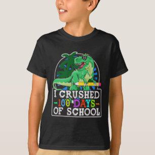 T-shirt J'Ai Écrasé 100 Jours De Scolaires Dinosaures Et T