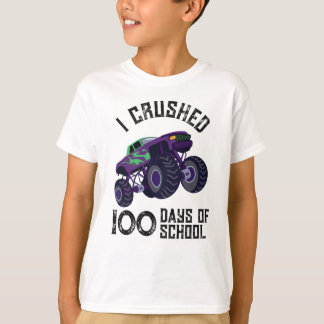 T-shirt J'ai écrasé 100 jours d'école camion monstre viole