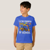 T-shirt J'ai écrasé cent 100 jours d'excavatrice scolaire (Devant entier)