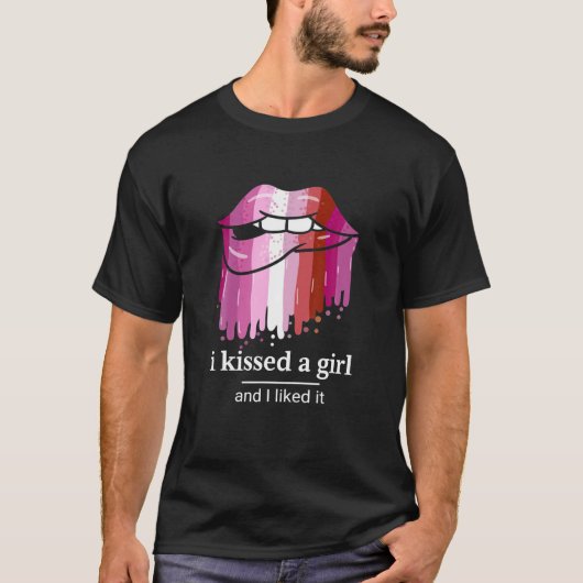 T-shirt J'Ai Embrassé Une Fille Et J'Ai Aimé Ça Lèvres Bi  (Devant)