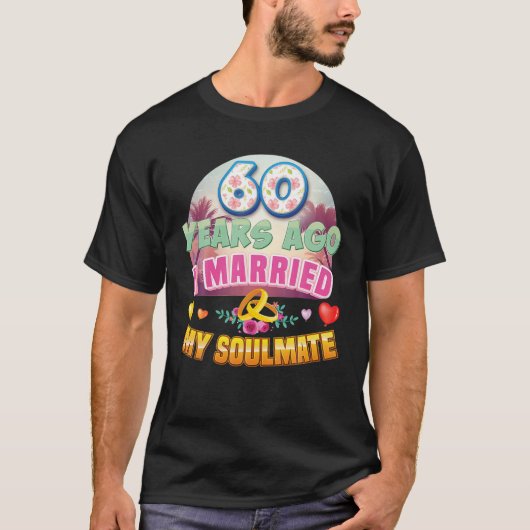 T-shirt J'Ai Épousé Mon Âne Il Y A 60 Ans 60E Mariage Et (Devant)