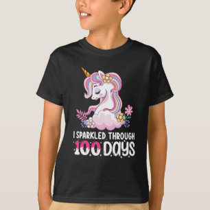T-shirt J'ai étincelé pendant 100 jours de l'école Unicorn