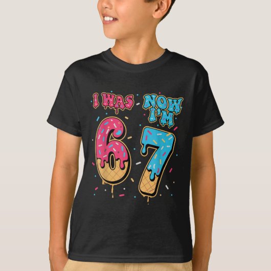 T-shirt J'ai eu 7 ans pour mon anniversaire J'avais 6 ans (Devant)