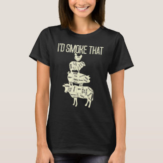 T-shirt J'Ai Fumé Ce Boeuf Boucher De Poulets Boucher Gril