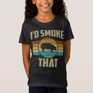 T-Shirt J'Ai Fumé Que Drôle Rétro BBQ Pig Grill De Viande