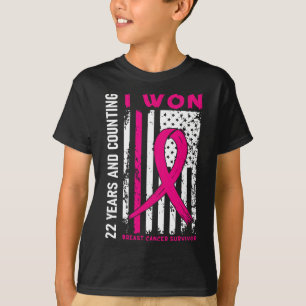 T-shirt J'ai gagné le cancer du sein survivant 22 ans Anni