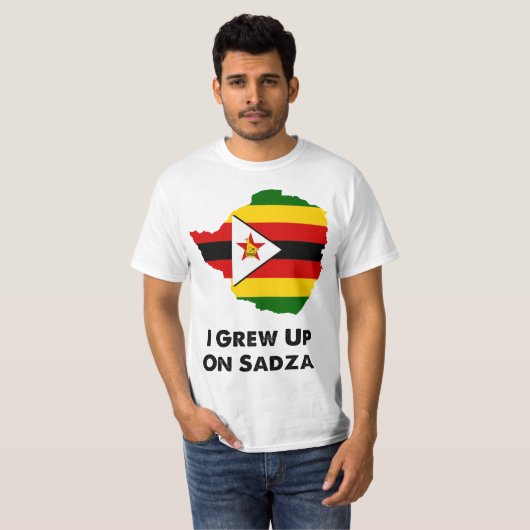 T-shirt J'ai grandi sur Sadza Zimbabwe (Devant entier)