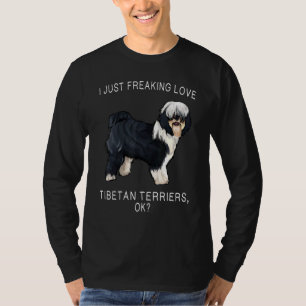 T-shirt J'Ai Juste Freiné Aimer Tibétain Terrier Ok Chien