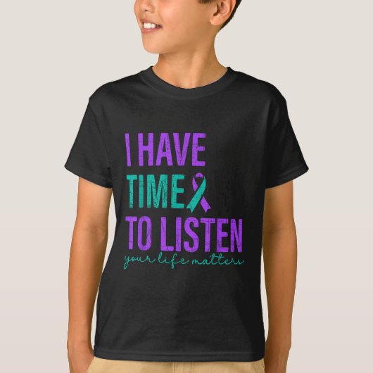 T-shirt J'Ai Le Temps D'Écouter La Sensibilisation À La Pr (Devant)