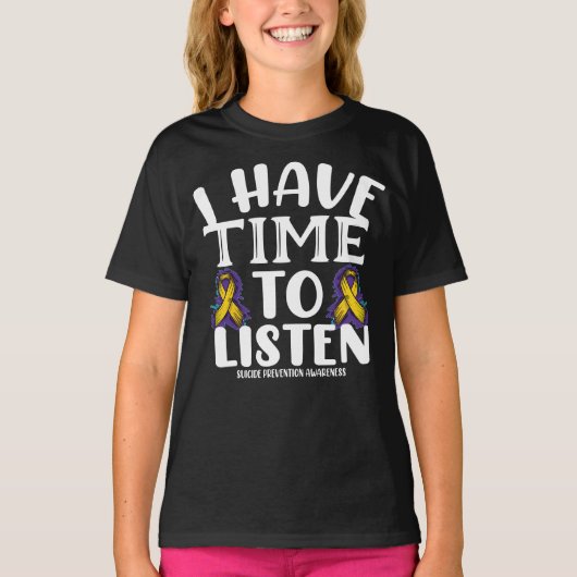 T-shirt J'ai le temps d'écouter la sensibilisation à la pr (Devant)