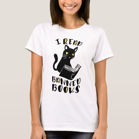 T-shirt J'ai lu des livres interdits Cat (Devant)