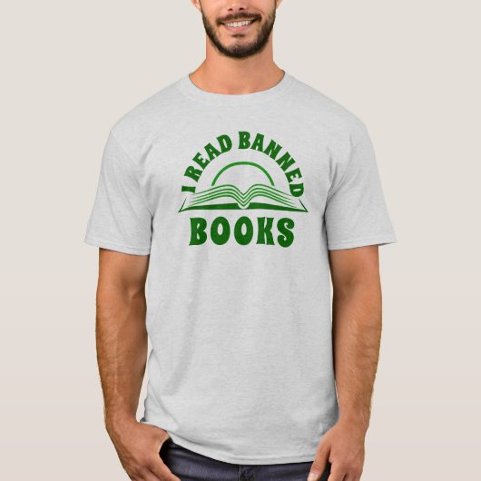 T-shirt J'ai lu livre interdit texte vert conception T-shi (Devant)