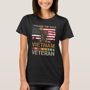 T-shirt J'Ai Marché Le Drapeau Américain Des Vétérans Viêt