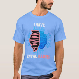 T-shirt j'ai mental illinois mignon illinois