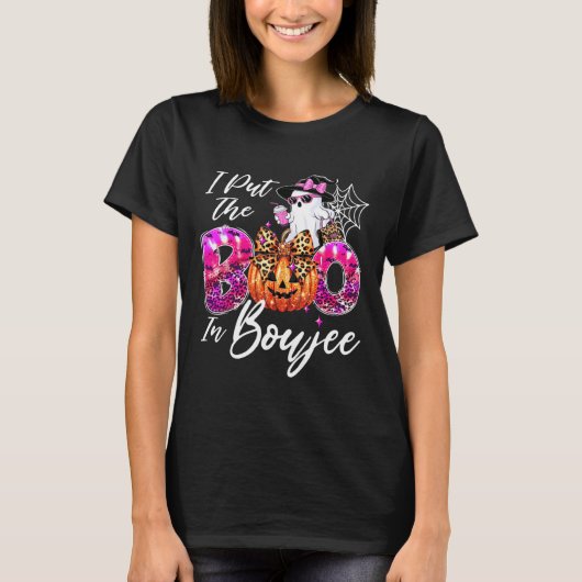T-shirt J'Ai Mis Le Boo À Boujee Cute Leopard Boujie Ghost (Devant)