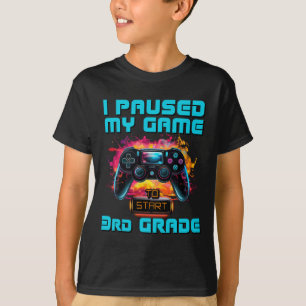 T-shirt J'ai mis mon jeu en pause 3e année joueur de jeux 