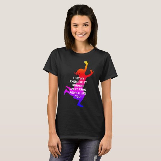 T-shirt J'ai mon exercice... noir avec lettrage blanc (Devant entier)