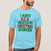 T-shirt J'Ai O.C.D. Obsessionnel Noël Trouble Raglan (Devant)