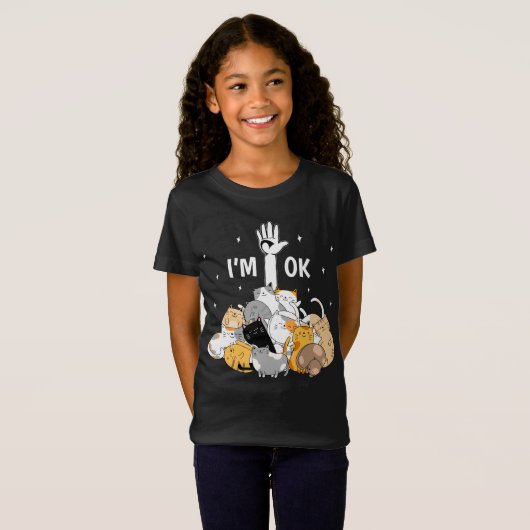 T-Shirt J'ai Ok Funny Cats Lover (Devant entier)