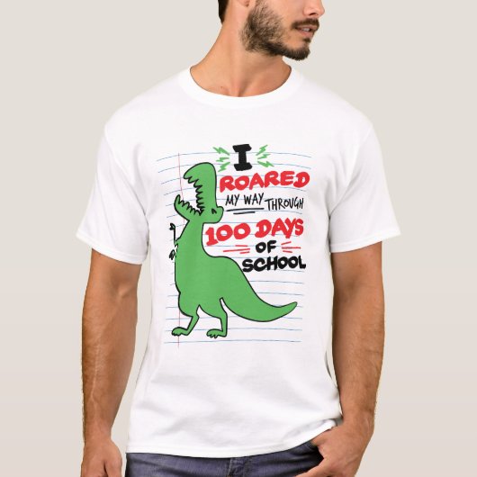 T-shirt J'ai parcouru 100 jours de Dino scolaire (Devant)