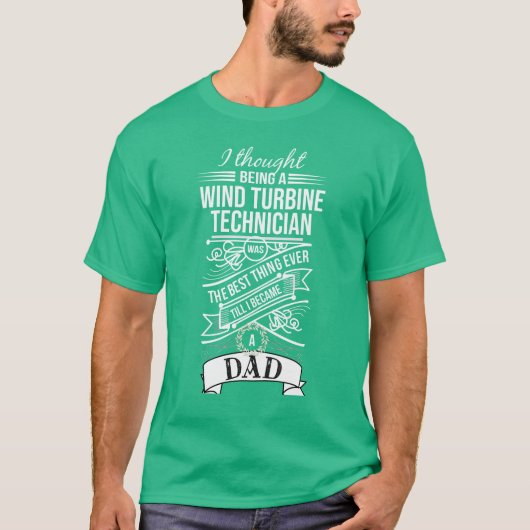 T-shirt J'ai pensé être un technicien de turbine de vent (Devant)