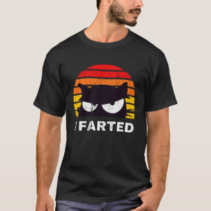T-shirt J'AI PÉTÉ Chat Sournois Rétro Coucher de Soleil E