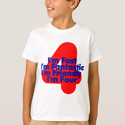 T-shirt J'ai quatre ans (Devant)