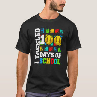 T-shirt J'ai relevé le défi de 100 jours de softball scola