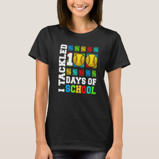 T-shirt J'ai relevé le défi de 100 jours de softball scola