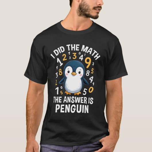 T-shirt J'Ai Répondu Maths Penguin Mignonnes Garçons Fille (Devant)