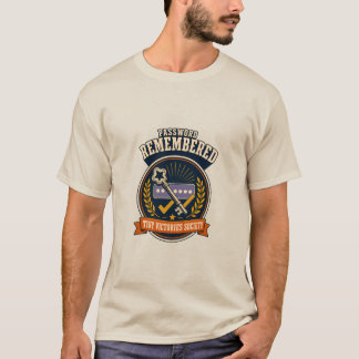 T-shirt J'ai Retrouvé le Mot de Passe Badge d'Humour Rétro