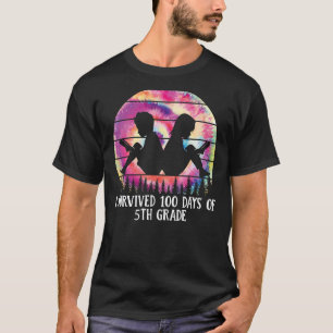 T-SHIRT J'AI SURVÉCU 100 JOURS DE 5E ÉCOLE D'ENSEIGNANT