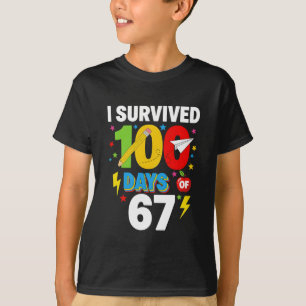 T-shirt J'ai survécu 100 jours d'école Drôle d'étudiant