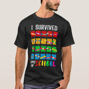 T-shirt J'ai survécu 100 jours d'école Élèves Enseignants