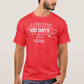 T-shirt J'ai survécu 100 jours scolaires masqués 5e année 