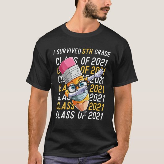 T-shirt J'Ai Survécu 5Ème Classe De Diplômés De Baccalauré (Devant)