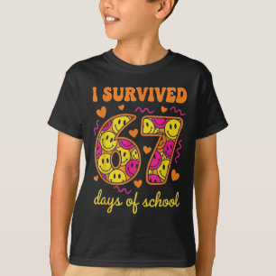 T-shirt J'ai survécu 67 jours d'école 100 jours Six Sept B